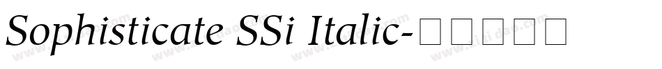 Sophisticate SSi Italic字体转换